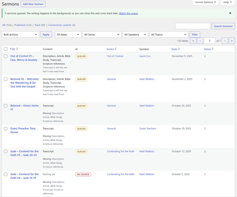 Bulk content generation queued