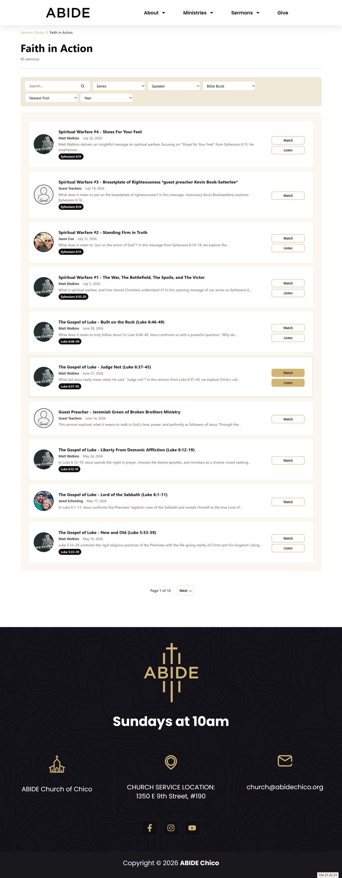 Front-end topic view
