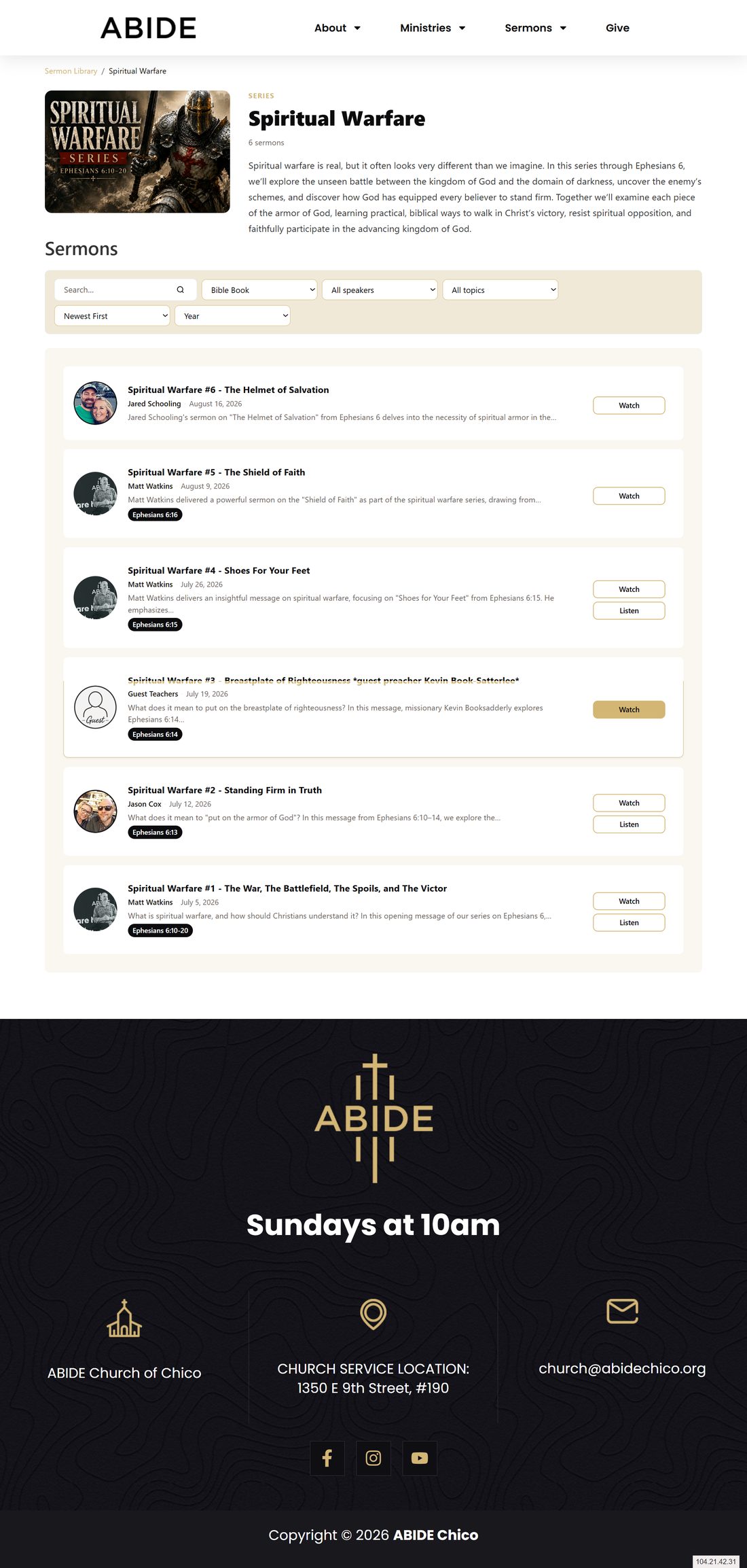 Series page example